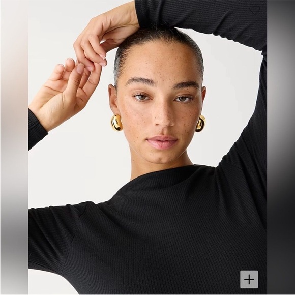 J. Crew Vintage Rib Split-Neck Long Sleeve T-Shirt with Buttons - Picture 2 of 10